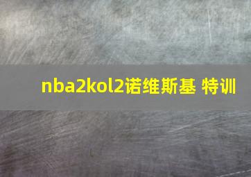 nba2kol2诺维斯基 特训